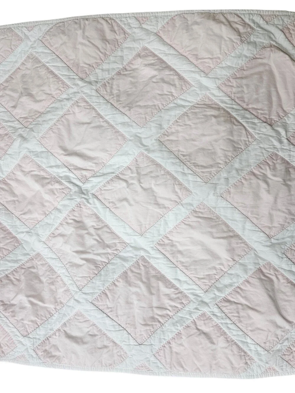 Serena & Lily Pink White Diamond Quilted Cotton Euro Pillow Shams 26x26 Kids